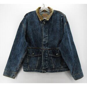 VINTAGE Levis Trucker Jacket Medium Acid Wash Moto Bomber Denim 80s USA